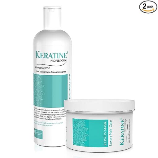 71oOHzrd xL. SX679 PIbundle 2TopRight00 AA679SH20 Keratine Professional Sulphate Free Smooth Shampoo and Mask Combo Pack - 500ML Each