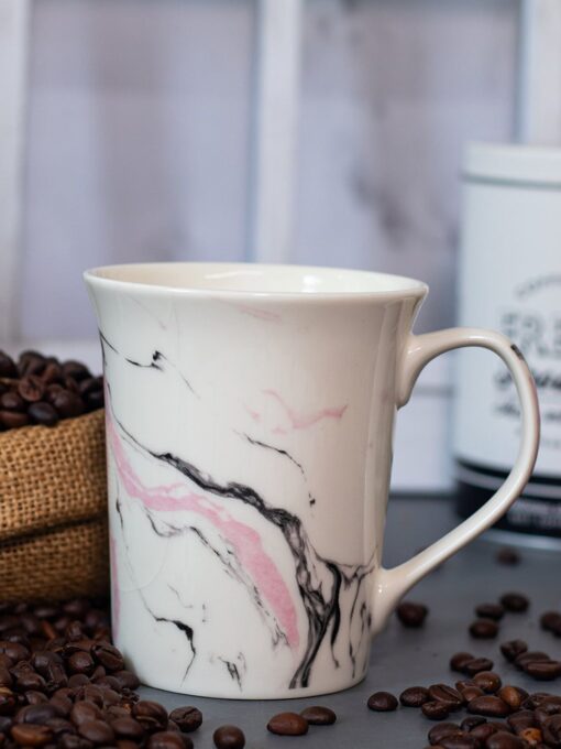 off white coffee mug 380 ml marble finish Off White Coffee Mug - 380 Ml, Marble Finish