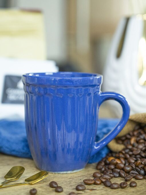 von casa ceramic coffee tea mug 300 ml blue VON CASA Ceramic Coffee & Tea Mug - 300 Ml, Blue