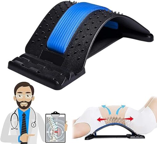 wide mart back pain relief product back stretcher spinal curve back WIDE MART Back Pain Relief Product Back Stretcher, Spinal Curve Back Relaxation Device, Multi-Level Lumbar Region Back Support for Lower & Upper...