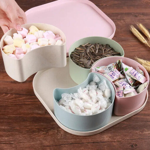 7151 candy box large capacity space saving compartment design creative 7151 Candy Box Large Capacity Space-saving Compartment Design Creative Divided Food Fruit Plate for Living Room
