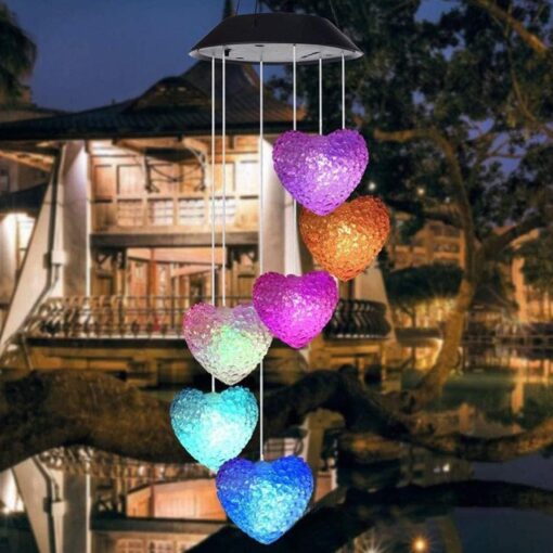 8316 solar powered led wind chime light 6led colorful chime craft wind bell 8316 Solar Powered LED Wind Chime Light 6LED Colorful Chime Craft Wind bell Wind Heart Decor Outdoor Decorative Wind Portable